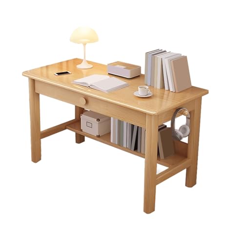 パソコンデスク,ラップトップテーブル,学習机,大容量の収納デスクトップ、引き出し収納、大容量の収納、さまざまなシナリオに適しています。(Beige,80*40*75cm/31.5*15.7*29.5in)