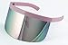 Futuristic Oversize Shield Visor Sunglasses Flat Top Mirrored Mono Lens 172mm (Pink Mirror)