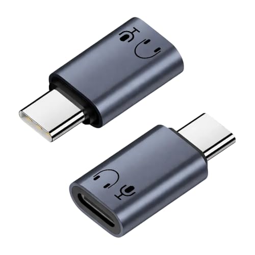 2 Piezas Adaptador L a USB C para Audio, [Certificado MFi] Adaptador DAC Hi Fi, Control de Línea para Auriculares, Compatible con iPhone/iPad, para la Serie iPhone 16/15 y iPad Gris.