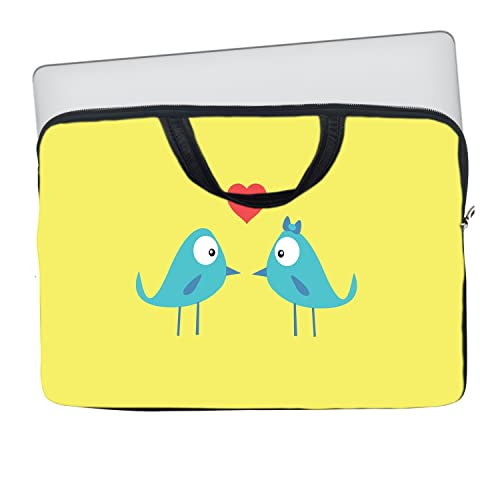 Image of Theskinmantra Love Birds Laptop Sleeve Bag with Zipper & Handle for Screen Size 15.6 inches Laptop /Notebook 15.6 / MacBook 15.4 / Chrombook 15.6.