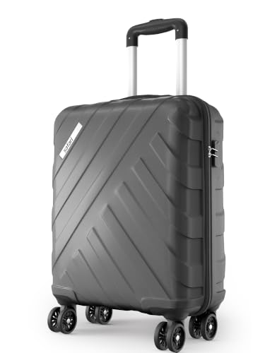 Image of Safari Cabin Voro 55cm Trolley Bag Hard Case Polypropylene, 8 Spinner Wheels, 360 Degree Wheeling Carry on Luggage, Travel Bag, Suitcase for Travel, Trolley Bags for Travel, Gunmetal