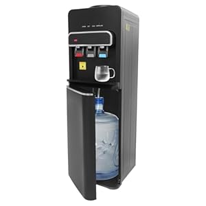 banborba 550W Bodenstehender Wasserspender mit Bodenbeladung, Kalt Heiß Doppelfunktion Elektrisch Heißwasserspender 85~95℃ für Hause Büro Schlafzimmer Wohnzimmer (Schwarz)