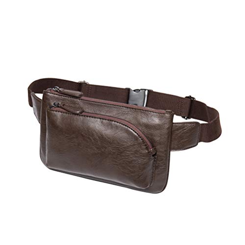 Pochete masculina de couro PU casual para treino esportivo pochete para viagem, escalada acampamento