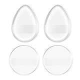 4 Pcs Silicone Makeup Sponge, Reusable Blending Foundation Sponge Puff, Jelly Silicone Makeup Set for Women Clear Jelly Non-Absorbent Powder Puff for Foundation