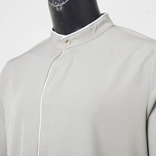 Bata musulmana para hombre manga larga túnica CHUNOTU vestido largo de playa 4