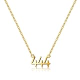 Magic Allure Angel Numbers Necklace – 444 Numerology Necklace – Symbol of Guidance, Stability & Law of Attraction – Waterproof Gold Non-Tarnish Jewelry for Women – Protective Number Pendant
