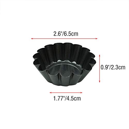 Proshopping 12 Packs Min Egg Tart Pan, Non-stick Carbon Steel Egg Tart Molds,Tartlet Tins,Mini Pie Mould, Muffin Cupcake Pudding Baking Cup Maker - for Pies, Chinese Egg Tart, Cakes (Size 2.6"x 0.9")