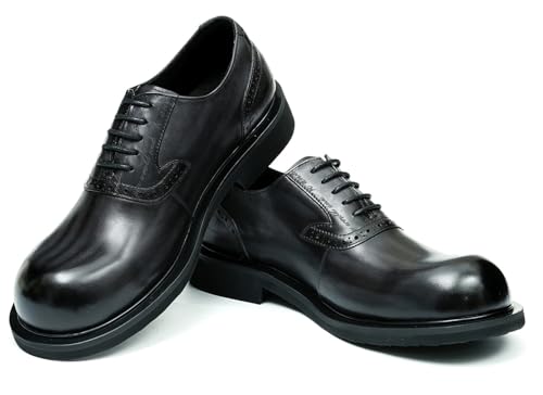 Santimon Oxfords Shoes for Men Formal Dress Derby Genunie Leather Square Toe Brogues Modern Suit Shoes Men's Fashion Lightweight Prom Wedding Tuxedo Business Causal Comfortable Shoes4