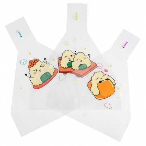 100 Pcs Cartoon Triangle Onigiri Wrappers Bags, Japanese Rice Balls Packaging Bag, Nori Onigiri Wrappers Bags