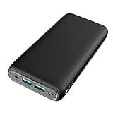 Carga rápida: Con puertos de alta velocidad de 20W 5.0V/3.0A, la Batería Externa USB C no sólo puede cargarse en 8 horas, sino también cargar su teléfono 3X más rápido que uno tradicional. La mayoría de los teléfonos pueden cargarse de 0% a 50% en 30 minutos.