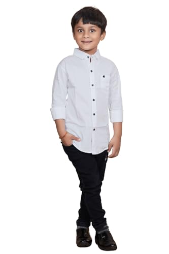 Image of Boys Solid Casual Shirt in Cotton Fabric