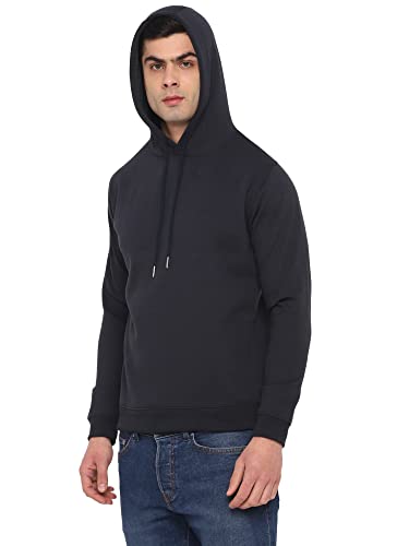 Image of Deniklo Men Polyester Fleece Printed Sweatshirt with Hoodie