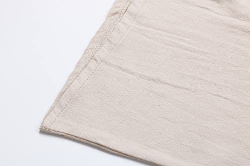 Utcoco Men's Cotton Linen Tank Top Solid Color V-Neck Cut Off Tee Summer Beach Sleeveless Shirts For Men (S, Light Khaki) #TOP4