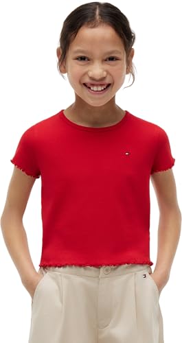 Hauts fille Tommy Hilfiger t-shirt côtelé idéal pour l'école et le parc