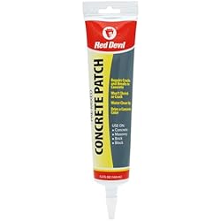 1 of Red Devil 0645 Concrete Repair Patch, Cement Crack Filler, 5.5 Oz Squeeze Tube, Pre-Mixed, Pack of 1, Gray, Made in USA