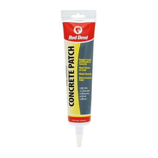 Red Devil 0645 Pre-Mixed Concrete Patch, 5.5 Oz Squeeze Tube, Pack of 1, Gray, 5 Fl Oz