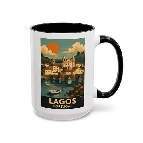 Toy Fan TV Lagos Portugal Travel Mug Scenic Coastal Coffee