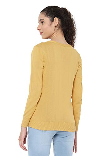 Image of Allen Solly Women's Synthetic Sports Knitwear (AHSWCRGF686057 Yellow XX-Large)
