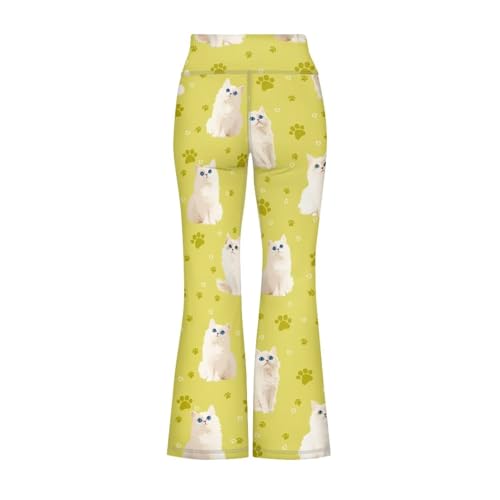Image of Girls Leggings Floral Print High-Waisted Flared Pants 5-14 Years