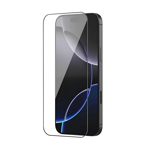 Image of Girsaz Military-Grade Gorilla Tempered Glass Screen Protector Guard Compatible For iPhone 16 Pro Max Edge To Edge Coverage With Easy Installation Kit (With Black Border, 1, Pack)