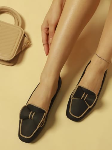 Image of Marc Loire Solid Casual Loafers for Women| Stylish Fashion Slip-On Flat Loafers Shoe with TPR Sole| Party & Office Footwear