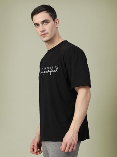 Image of CHKOKKO Mens Polyester Stylish Oversized T Shirt for Daily & Casual Wear Printed Design with Drop Shoulder & Half Sleeves