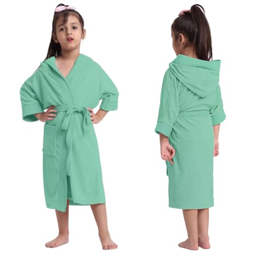 Image of CREEVA Cozy Hooded Bathrobe for Kids - Lightweight, Quick-Dry, and Perfect for Daily Use