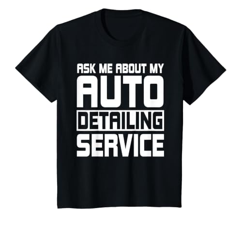 Auto Detailing Service Car Detail Automotive Detailer T-Shirt, Youth, Black, X-Small