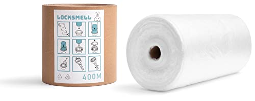 LOCKSMELL Nappy Bin Liner Compatible con los cartuchos Tommee Tippee Sangenic + TUBO DE RECAMBIO (400m)