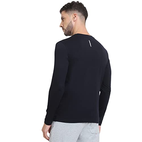 Image of Van Heusen Men Athleisure Regular Fit T-Shirt - Cotton Rich - Crew Neck, Long Sleeve, Printed