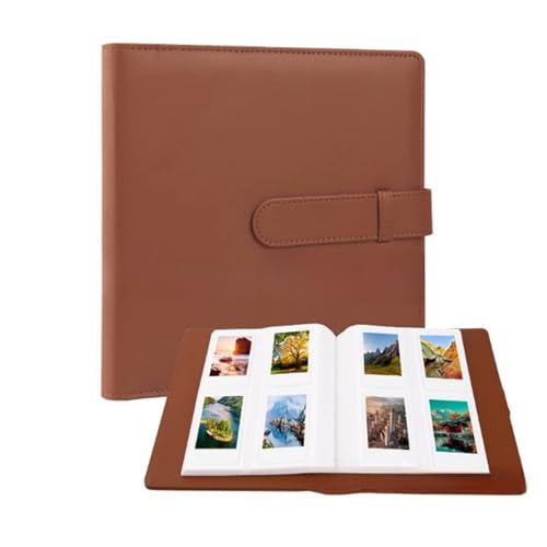 Álbum de fotos de 256 bolsillos para cámara instantánea Fujifilm Instax Square SQ1/SQ6/SQ10/SQ20/SQ40 y película Kodak Mini Shot 3, capacidad para fotos de 3 x 3 pulgadas (marrón)
