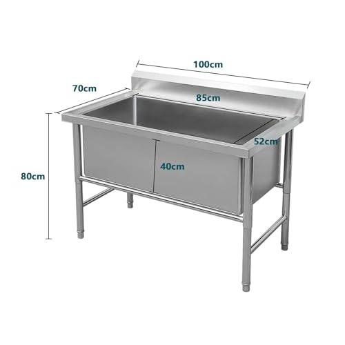 Genérico Servicio de Servicios de Acero Inoxidable Pesado se Hunde con Drenboard y Soporte Ajustable, Single Bowl Industrial Laundry Fiderazgo para Restaurante de Cocina Comercial