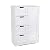 HOMFA Bathroom Floor Cabinet, Wooden Side Storage Organizer Cabinet with 4 Drawer and 1 Cupboard, Freestanding Unit for Better Homes and Gardens Office, White