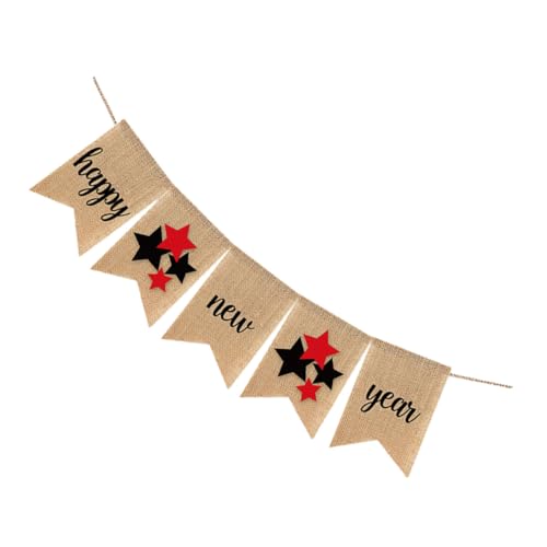 FELTECHELECTR Banderines de Lino para Año Decoración de Fiesta en Colores Surtidos Pancarta de Guirnalda para Hogar Adecuado para Cocina Chimenea y Escaleras 1 Unidad