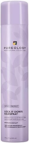 Pureology Style + Protect Lock It Down Hairspray for Color-Treated Hair, Maximum Hold, 11 Ounce