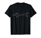 Dackel Single Line Design Hundebesitzer Herrchen Frauchen T-Shirt