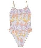 Roxy Girl's Like US One-Piece Swimsuit (Big Kids) Peach Bud Lahaina Light 12 Big Kid