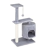 TIRAGRAFFI PER GATTI E GATTINI - Con una costruzione solida, un design equilibrato e una base forte, l'albero del gatto rampicante è stabile da consentire al gattino di divertirsi. Il design multistrato dell'albero offre un'ampia area giochi, come la pallina elastica, per far divertire i tuoi amici gatti. I tuoi amici felini hanno bisogno di una casa accogliente dove giocare, riposare e divertirsi e questo tiragraffi è l’ideale.