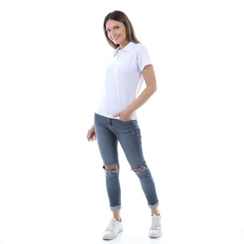 Camisa Pólo Feminina Malha Piquet Punho nas Mangas