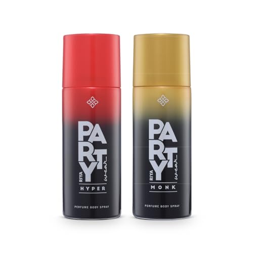 Image of Riya Hyper & Monk Perfume Body Spray | Long-Lasting Fragrance | Skin-Friendly & Safe on Fabric - Pack of 2 (150ml Each)