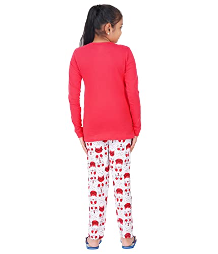 Image of MIST N FOGG Girls' Printed Cotton T Shirt and Pyjama Set /Nightwear /Top and Pyjama Set