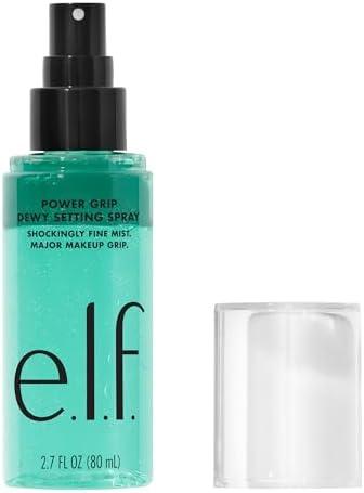 e.l.f. Power Grip Dewy Setting Spray, Ultra Fine Mist Made With Hyaluronic Acid, Grips Makeup For A Hydrated, Dewy Finish, Vegan & Cruelty-Free