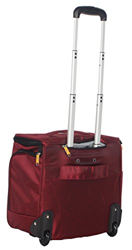 Lucas Convertible Under Seat Carry On Luggage - Expandable 15 Inch Weekender Overnight Business Travel Suitcase - Lightweight 2- Rolling Wheels Bag (Red) #TOP1