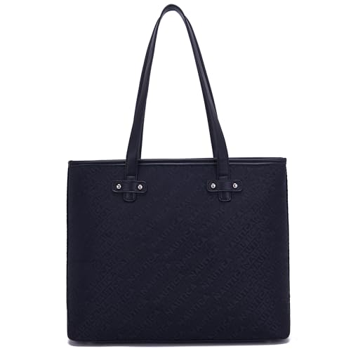 Image of Nautica Womens Lakeside Signature Jaquard Handbag | Checkerd Shoulder Bag With Zipper | Good Space, Zipper & Mobile Compartment Inside