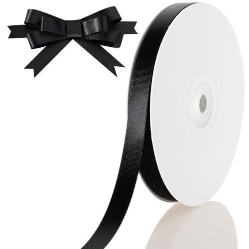 CUQIG 3/8 Inch Black Ribbon 50Yards Perfect for Gift Wrapping