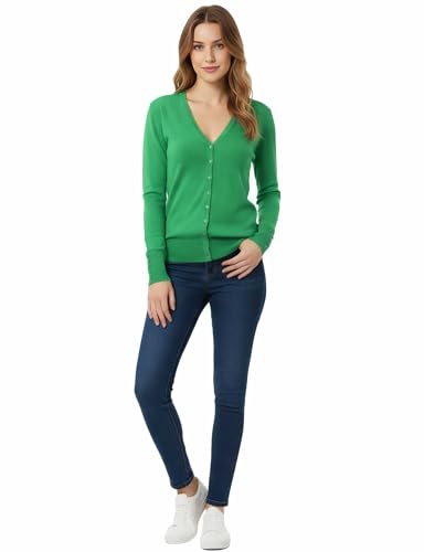 Image of Allsense Women's Long-Sleeve V-Neck Cardigan Sweater | Button Down, Lightweight Soft Knit