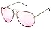 FLAWLESS EYEWEAR Oval Oceanic Lens Twirl Metal Design Frames Pilot Police Sunglasses (Pink, 65)