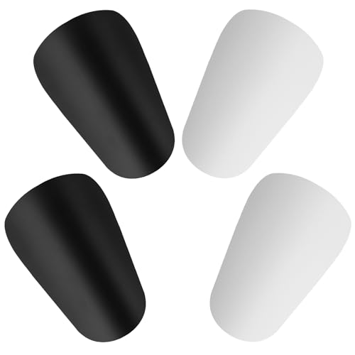 LgowithU 4 Stück Mini Schienbeinschoner Fußball,stoßfeste Anti-Kollisions Beinschützer, Sports/Football Shin Pads, Fußball-Schutzzubehör für Männer, Frauen, Kinder & Mädchen (Schwarz + Weiß)