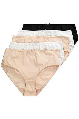 Ulla Popken Damen Slips, 5er-pack Taillenslip, Multicolor, 58-60 EU