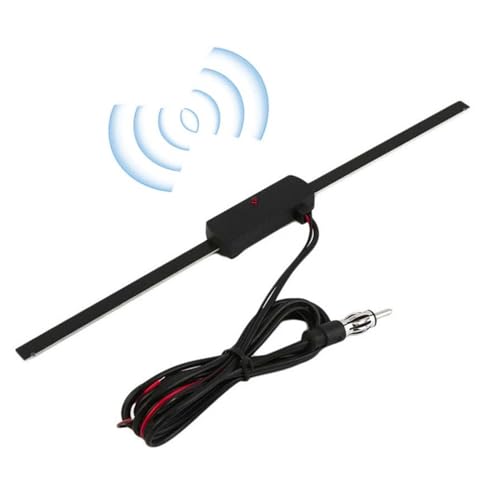 Antenna per autoradio - Antenna per autoradio semplice, Antenna per autoradio di lunga durata | Supporto adesivo sul parabrezza, compatibile con sintonizzatore ricevitore radio HD per unità principali